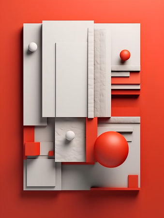 Abstract background with geometric elements. 3d render. Illustration.の素材