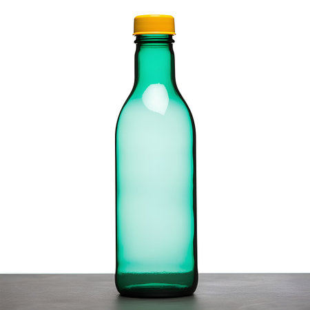 bottle of water on the table isolated on a white background.の素材