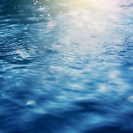Water surface with bokeh effect. Abstract background for design.の素材