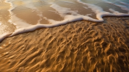 Soft wave of the sea on the sandy beach, natural background.の素材
