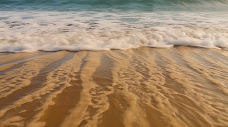 Soft wave of the sea on the sandy beach. Natural background.の素材