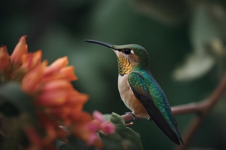 Rufous-throated Hummingbird (archilochus colubris)の素材