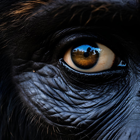 Eye of a gorilla close-up. Macro. Animal portrait.の素材
