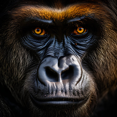 Portrait of a Western Lowland Gorilla (Gorilla gorilla gorilla)の素材