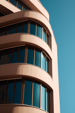 Modern office building detail. Architectural background. 3d render illustrationの素材