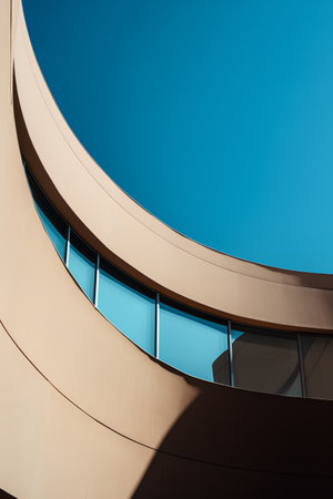 Modern architecture, fragment of the facade of a modern building, abstract backgroundの素材