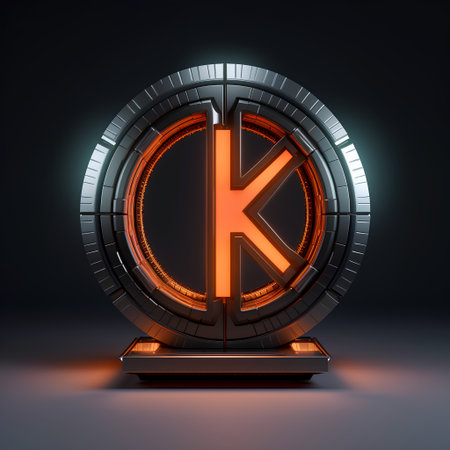 3d rendering of a futuristic black background with a neon sign.の素材