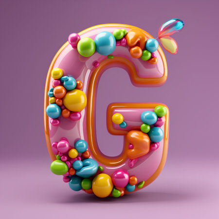 Candy font letter G uppercase. 3D Renderingの素材