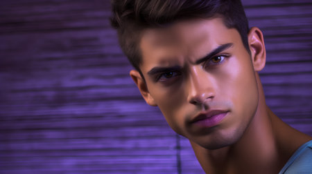 Portrait of a handsome young man. Men's beauty, fashion.の素材