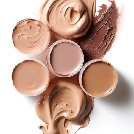 close up of a make up powder and cosmetic powder on white backgroundの素材