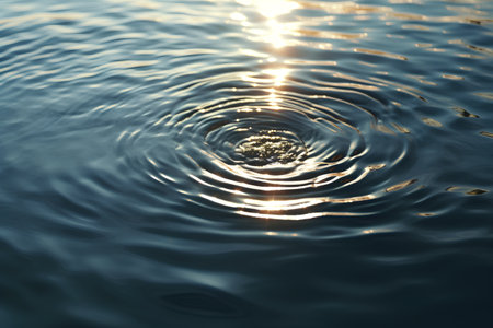 Water ripples on the surface of the water. Shallow depth of field.の素材