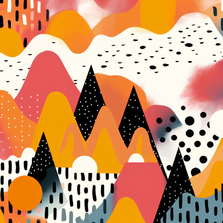 Seamless pattern with hand drawn abstract shapes. Vector illustration.の素材