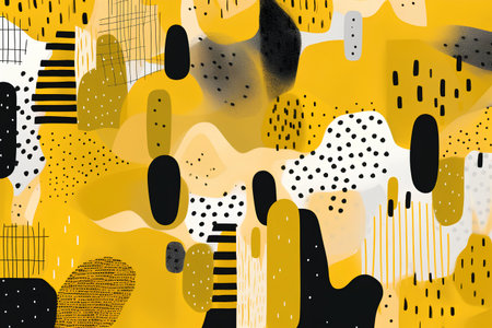 Seamless pattern with hand drawn abstract shapes. Vector illustration.の素材