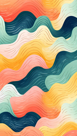 Seamless pattern with waves. Colorful background. Vector illustration.の素材