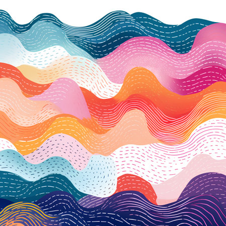 Abstract wavy pattern. Colorful waves background. Vector illustration.の素材