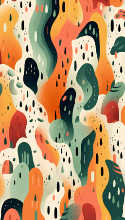 Seamless pattern with abstract hand drawn shapes. Vector illustration.の素材