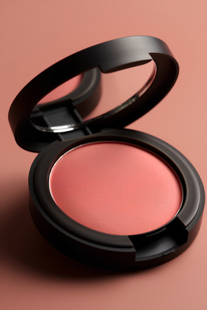 Cosmetic make-up palette on pink background. 3d renderingの素材