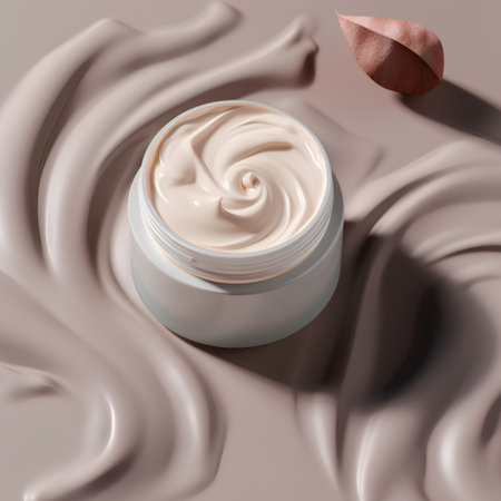 Cosmetic cream in a jar with chocolate cream. 3d renderingの素材