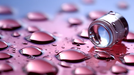 water drops on a metal lamp, close-up, shallow DOFの素材