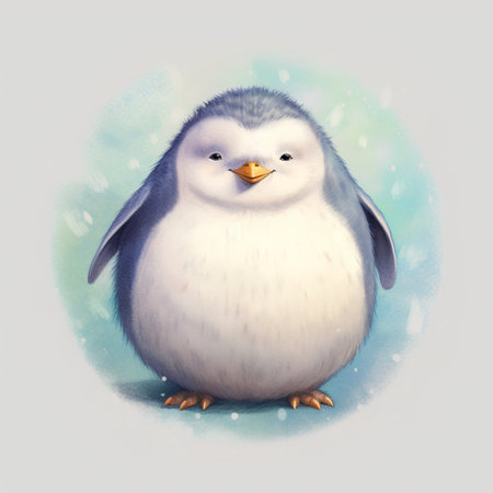 Penguin. Watercolor illustration. Cute penguin.の素材