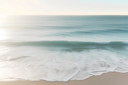 beautiful seascape with sand and waves. 3d renderの素材