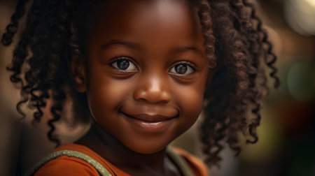 Portrait of a beautiful african american little girl smiling.の素材