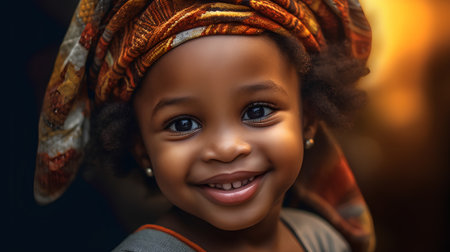 Portrait of a cute little african american girl smiling.の素材