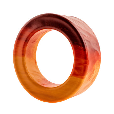 Alphabet letter O uppercase. 3D rendering isolated on white background.の素材