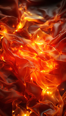 abstract background of red wavy silk or satin. 3d renderingの素材