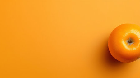 Orange fruit isolated on orange background. Flat lay, top view.の素材