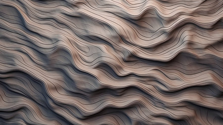 Abstract wavy background. Computer generated 3D illustration. Gray and brown waves.の素材