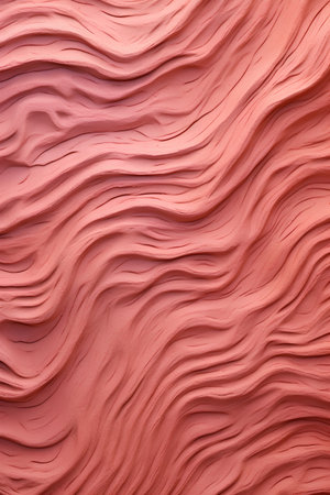 abstract background of red paper with waves. 3d render illustrationの素材