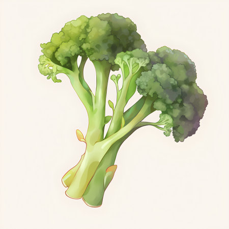 Broccoli isolated on white background. Realistic illustration of broccoli.の素材