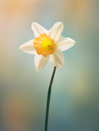 Narcissus flower on a blurred background. Spring flowers.の素材