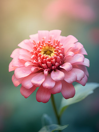 Beautiful pink zinnia flower in the garden, stock photoの素材