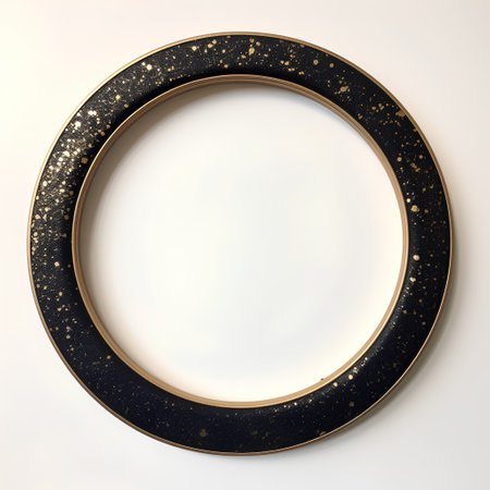 Round gold frame on a white background. 3d rendering mock upの素材