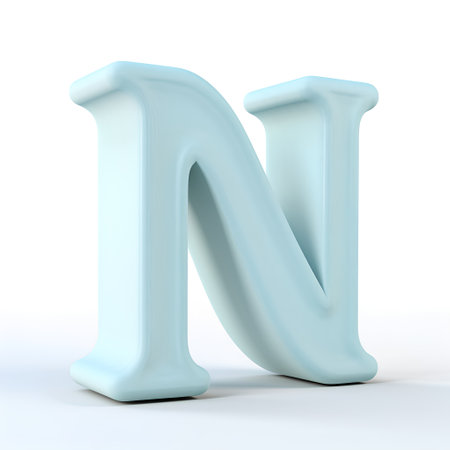 letter N 3d blue isolated on white - orthogonal projection - 3d renderingの素材