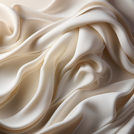Abstract background with flowing white silk or satin. Vector illustration.の素材