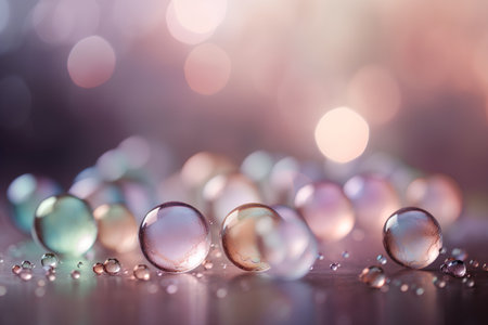 Easter eggs on bokeh background. Happy Easter card.の素材