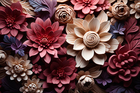 Seamless floral pattern with dahlias. Vector illustration.の素材