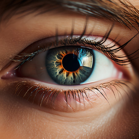 Close up of human eye. Macro shot. 3D rendering.の素材