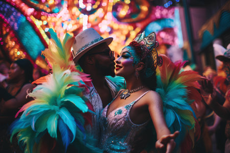 Traditional carnival parade in Mexico cityの素材