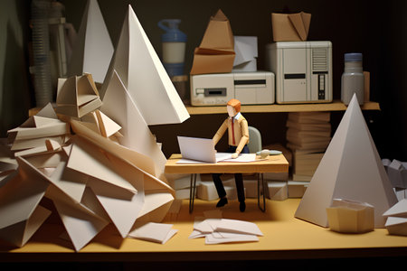 businessman working in the office. 3D illustration. Business concept.の素材
