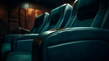 Empty cinema auditorium with seats. Cinema background. 3d renderingの素材