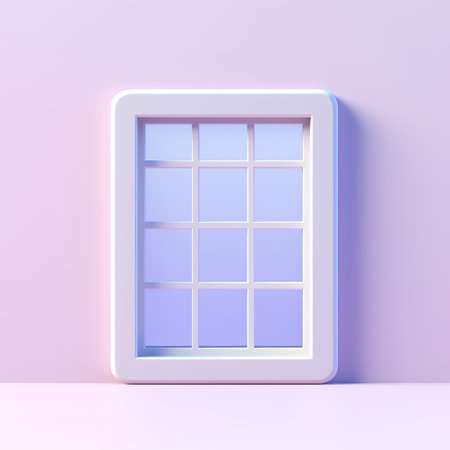 Window with light. Minimalism style. 3d illustration.の素材