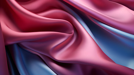 Closeup of rippled satin fabric background. 3d render illustrationの素材