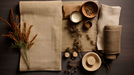 Spa still life on wooden background with place for your text.の素材