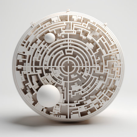 Labyrinth. 3d vector illustration. Isolated on white background.の素材