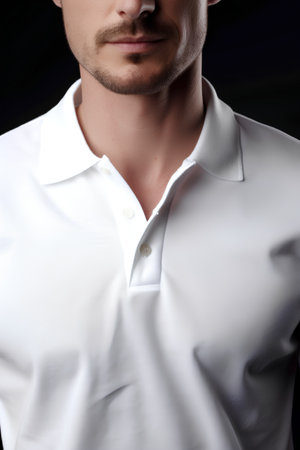 Close-up portrait of a handsome young man in a white shirtの素材