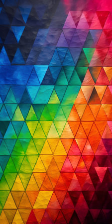 Colorful triangles background. Multicolored triangles. Abstract geometric backgroundの素材